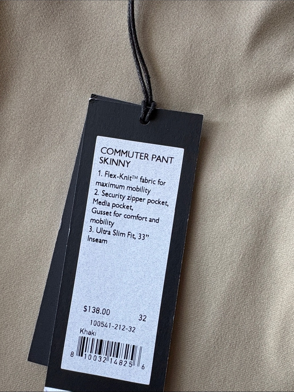 NWT RHONE Men's Commuter Pant Skinny size 32 - Picture 2 of 7